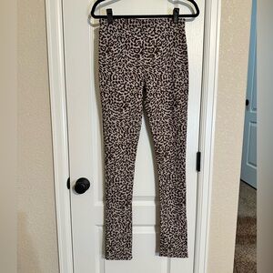 Zara Animal Print Split Hem Ribbed Leggings